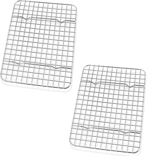 P&P CHEF 8.75 Inch Stainless Steel Cooling Baking Rack Set of 2
