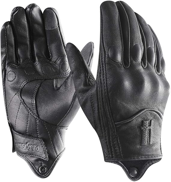 Harssidanzar Mens Touchscreen Full Finger Motorcycle Riding Gloves GM028