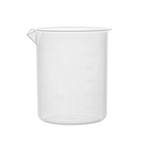 EISCO Plastic Beaker, 500ml - Polypropylene Plastic - Raised Graduations, Tapered Spout - Euro Design