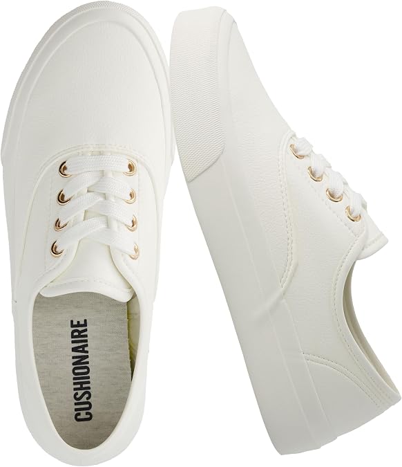 CUSHIONAIRE Freshman Womens Sneakers, Lightweight Casual Walking Shoes for Women with Memory Foam, Wide Widths Available