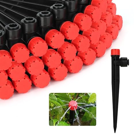 Vatony 20PCS Plant Self Watering Insert Spikes Device, Automatic Water Control System with Adjustable Drip Irrigation, Plastic, Special Feature: Automatic Watering (Red)