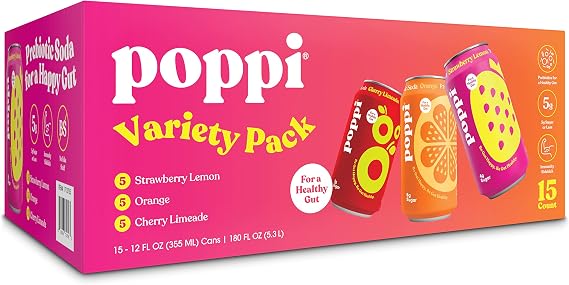 Poppi Variety Pack, 12 oz, 15-Count