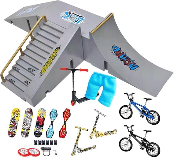 Fingerboard Rampger - Mini Skateboard Tricks, Skateboard Accessories, Portable Finger Scooter Ramp Set for Kids | Educational Fingerboard Play Set, Skate Park Toys for Children
