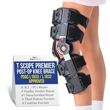 Breg T Scope Premier Post Op Knee Brace with Adjustable ROM Hinge L1833