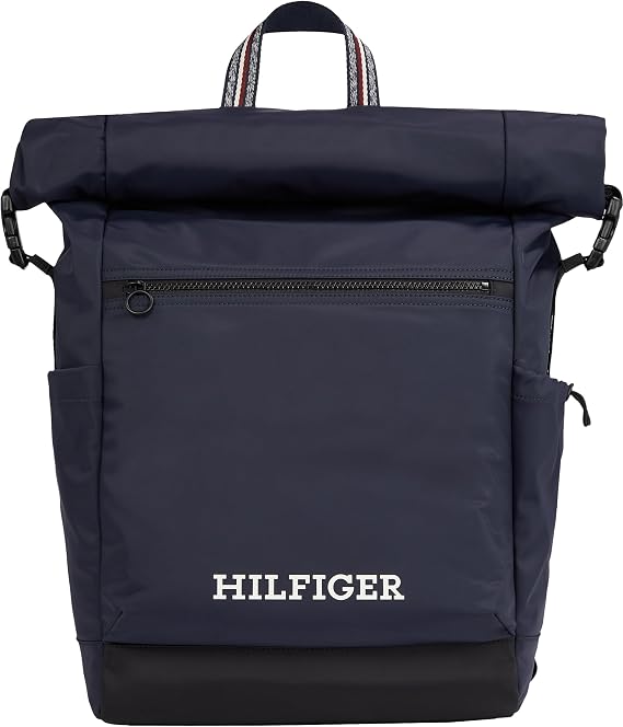 Tommy Hilfiger Men Backpack Rolltop Hand Luggage, Multicolor (Space Blue), One Size
