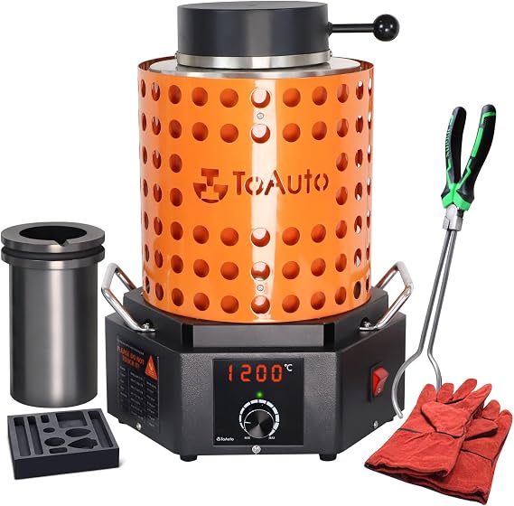 TOAUTO 5Kg PID Resistance Gold Melting Furnace TRF5000 1800W 2102F
