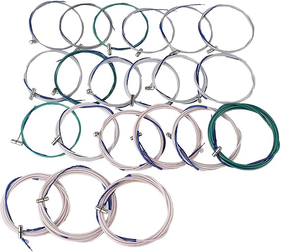 LANDTOM Chinese Guzheng Accessory Steel Wire and Nylon Guzheng String 1-21# Pack of 21 (full set)