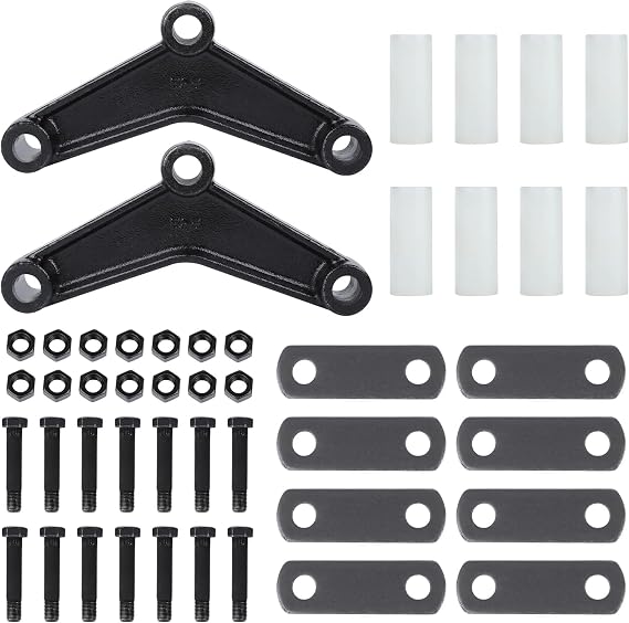 Trailer Shackle Kit, Tandem Trailer Axle Shackle Kit for Double Eye Springs (Black)