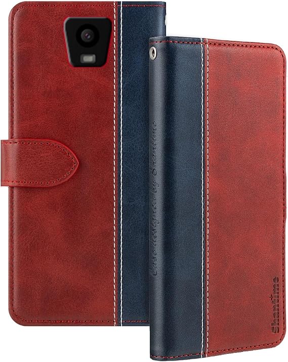Two-Tone Leather Case for Vasco Translator Q1 - Red