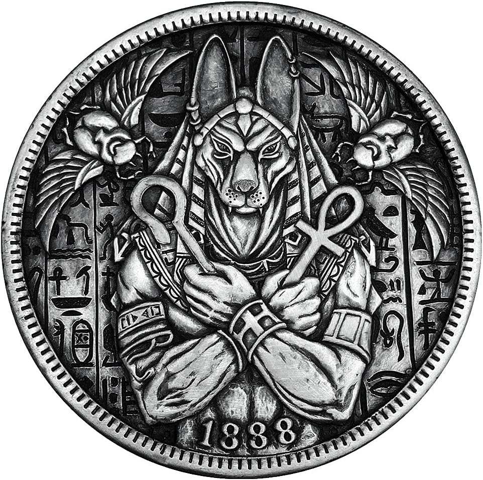 Egyptian Myth Azrael Anubis Werewolf Hobo Nickel Antique Silver Collection Challenge Coin Satan Series