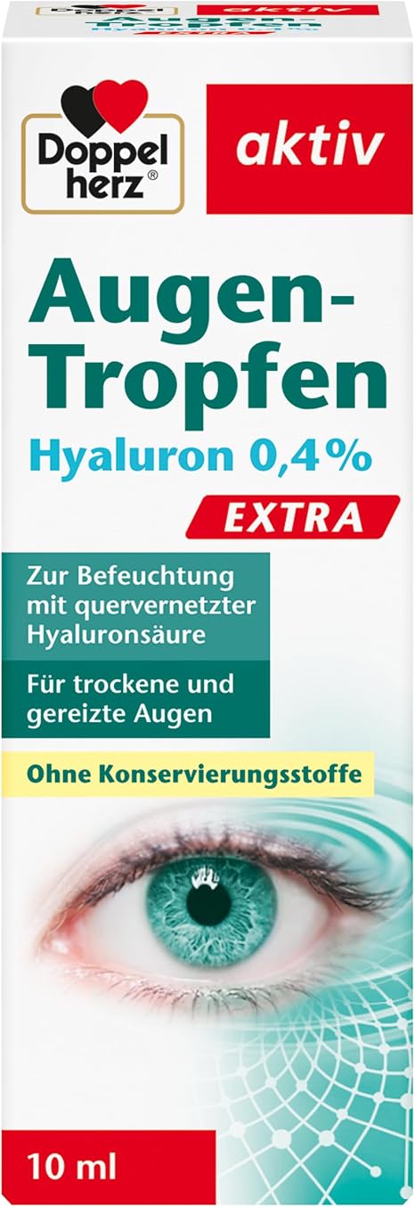 Doppelherz Eye Drops Hyaluronic 0.4% - Suitable for Contact Lens Wearers