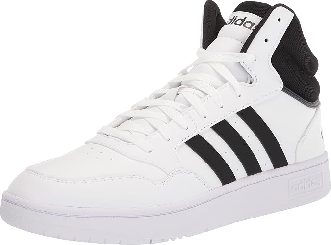 adidas Men's Hoops 3.0 Mid Basketball Shoe, Black/Black/White, 10 UK