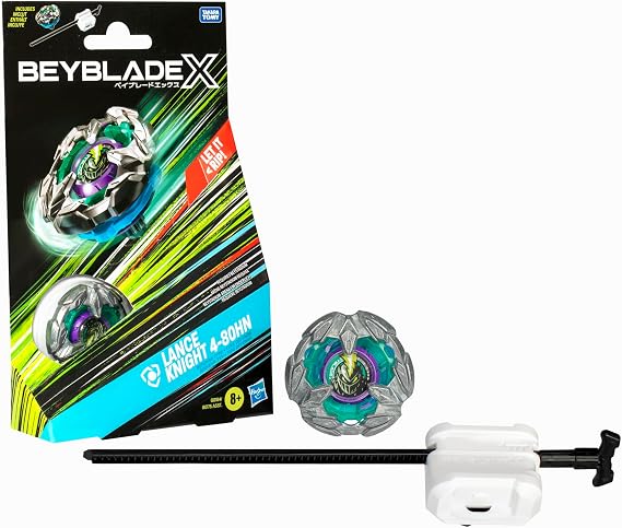 Beyblade X Lance Knight 4-80HN Starter Pack Kreisel und Starter Abwehr-Typ mit X-Celerator mit 2 Klicks zusammenbauen und in der Arena kämpfen für Kinder ab 8 Jahren