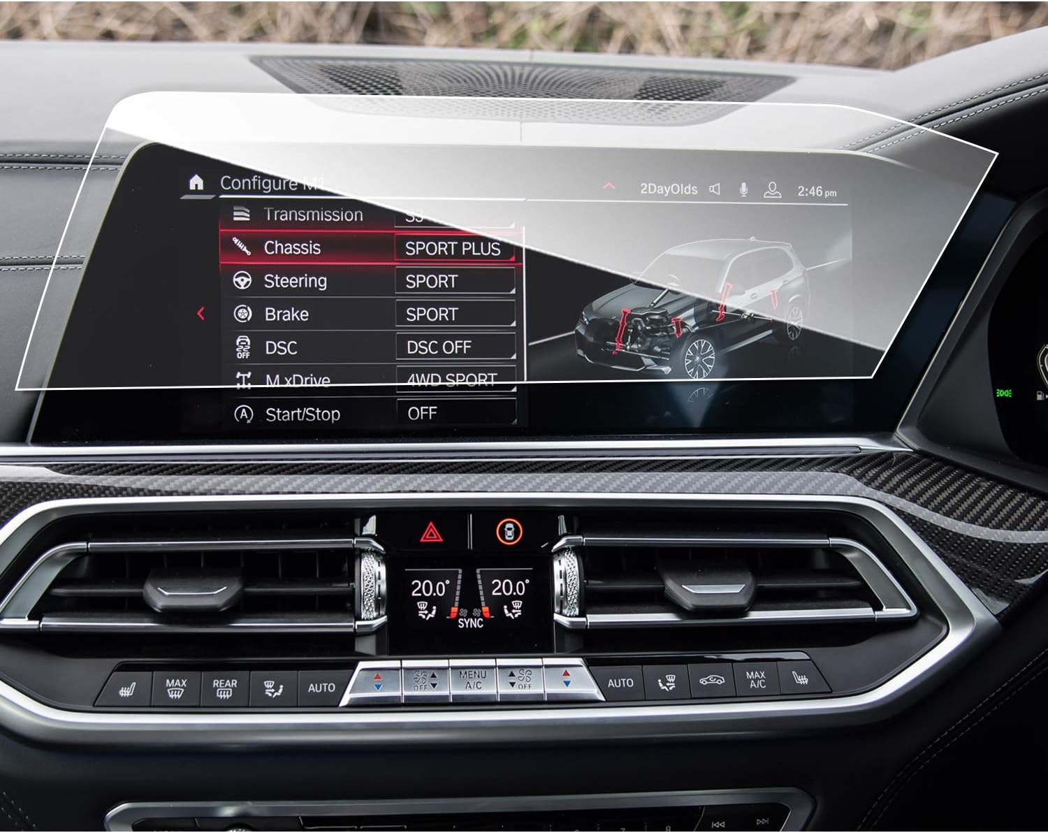 ruiya Tempered Glass for BMW X5 G05  BMW X7 G07 Car Navigation Protective Film 12.3 Inch 9H Dirt Proof Scratch Resistant Custom Parts