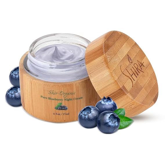 Shira Shir Organic Blueberry Night Cream for Nourished, Wrinkle-Free, Radiant Skin. Moisturizer Face Cream with Anti-Aging Formula keeps Skin Hydrated, Facial Skin Care Product (15ml)
