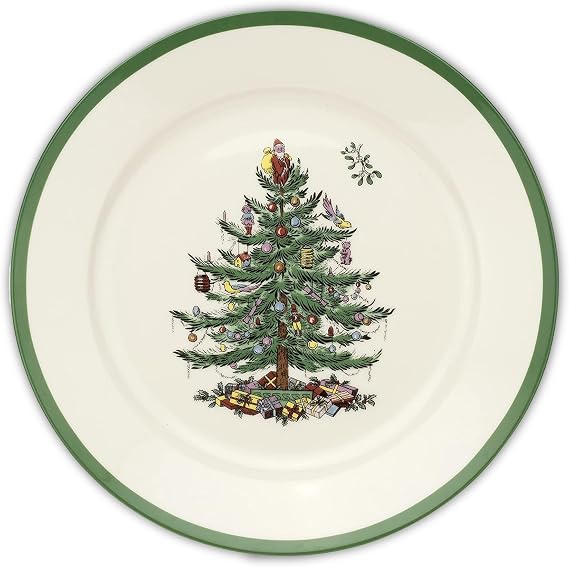Spode Christmas Tree Luncheon Plate - Festive Holiday Serving Plate | Durable 9" Porcelain Plate for Holiday Meals, Salads & Appetizers, Seasonal Dinnerware, Microwave, Dishwasher & Freezer Safe