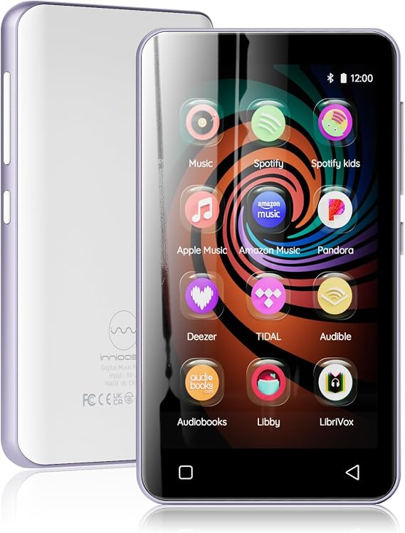 MP3 Player with Bluetooth 4 Inch Full Touchscreen (Purple)