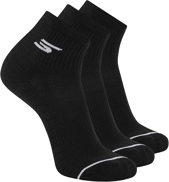 Skechers Men's 3-pack Performance Pickleball Quarter Crew Socks, Odor Control, Mesh Ventilation