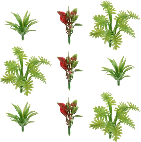 Yetaha 90Pcs Mini Model Tree Miniature Green Shrubs Landscape Diorama Decor | Artificial mini plants, for railway train sand table, dollhouse, cake topper, architecture DIY craft scenery layout