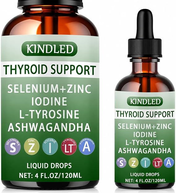 Kindled Thyroid Support Drops, Herbal Liquid Formula, 4 fl oz