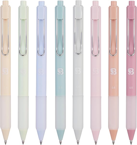 BLIEVE Bible Pens No Bleed Through Thin Pages, Pastel Gel Pens, 8 Pack