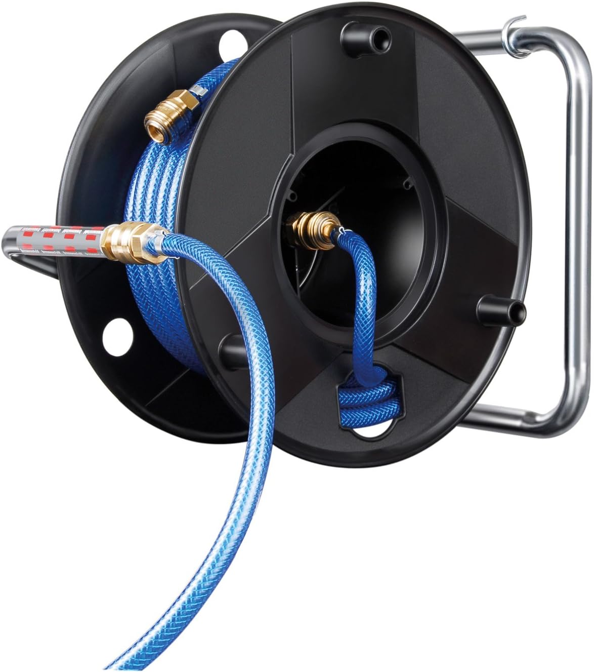 Brennenstuhl Compressed air hose reel Anti Twist 18.5m hose  1.5m connecting hose with metal one-handed quick coupling and wall holder, made in Germany