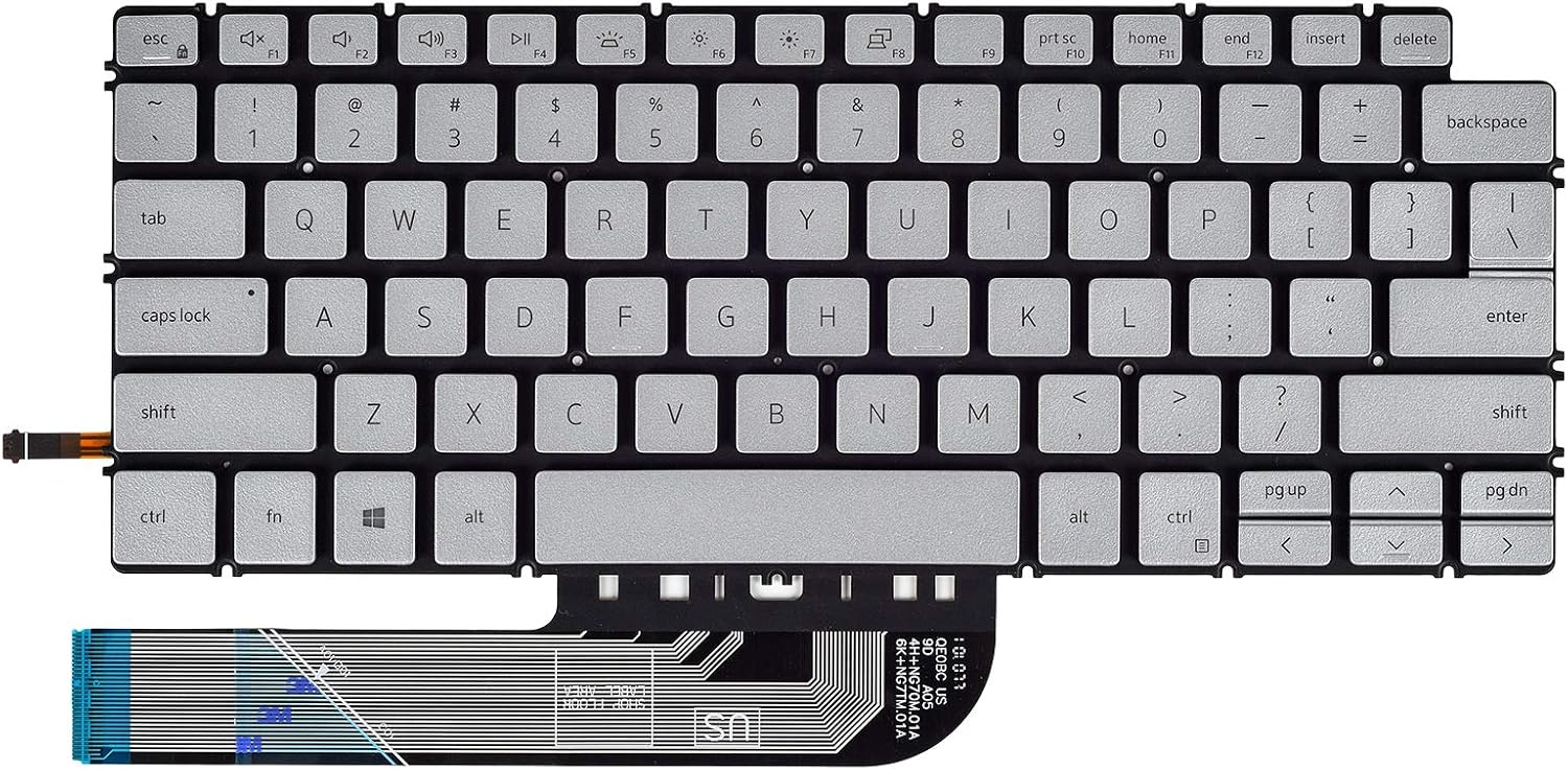 Replacement Keyboard Compatible with Dell inspiron 13 5301 5390 5391 7306 7390 7391, inspiron 14 5405 5406 5490 5493 5498 7405 7409 7490 7491 Series Laptop Black with Backlit US Layout