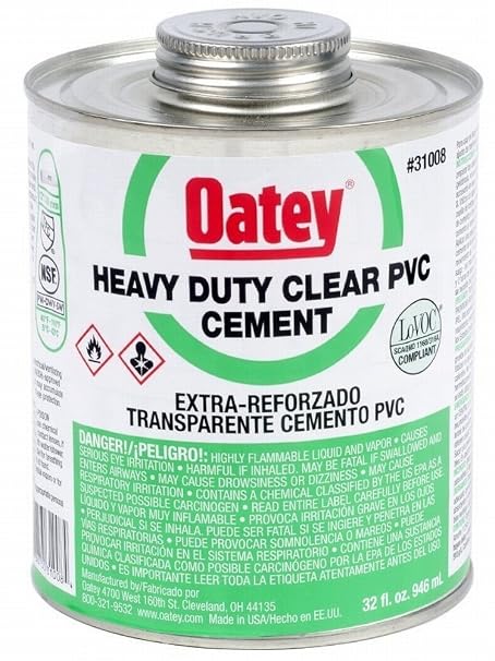 Oatey Heavy Duty Clear Cement For PVC 32 oz.