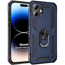 Microsonic Apple iPhone 16 Kılıf Military Ring Holder Lacivert [iPhone 16 ile Uyumlu Kılıf - Lacivert]