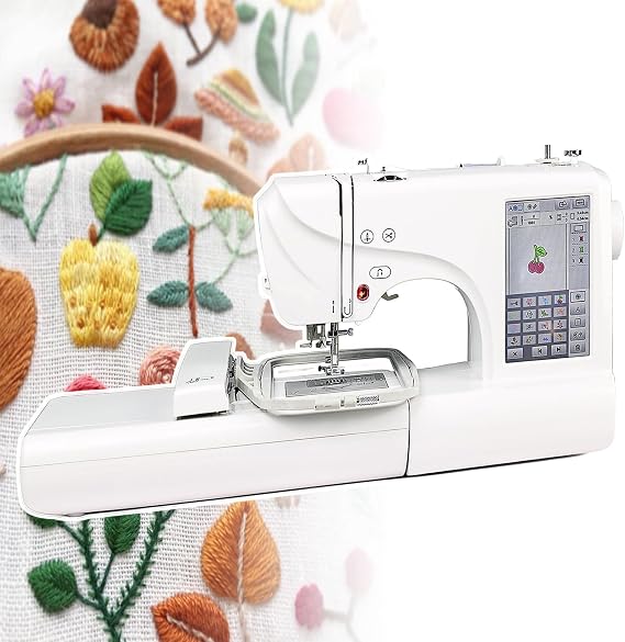 Automatic Smart Sewing Machine with 135 Built-In Stitches, Computerized Embroidery for Clothing, 4" x 9.25" Embroidery Area, 7" LCD Touchscreen