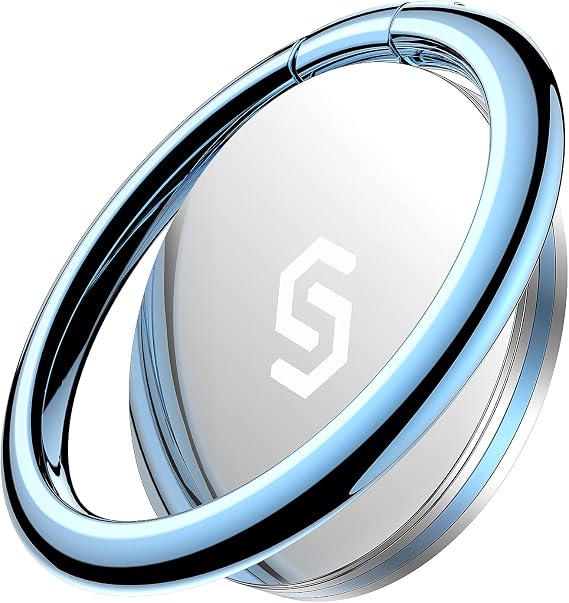 SYNCWIRE Smartphone Ring, Banker Ring, Thin, Fall Prevention, 360 Degree Rotation, Stand, All Metal, Sticking, Compatible with iPhone and Android