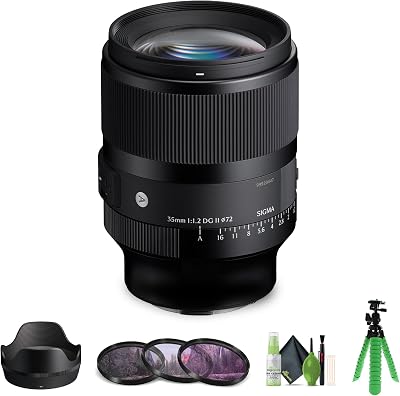 Sigma 35mm f1.2 DG II Art Lens L-Mount 370969 Bundle. The Ideal Lens for Professional Portraits, Weddings IndoorOutdoor Adventure, Wildlife, Travel, Sarfari, Photography use  Accessories