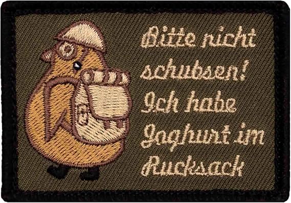 Café Viereck Bitte Nicht schubsen Morale Patch [German Language]