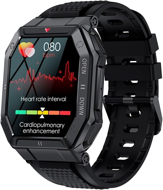 for Samsung Galaxy S23 Military Smart Watch for Men (Answer/Make Call), 1.85in HD Outdoor Tactical Sports Rugged Smartwatch, Fitness Tracker Watch with Heart Rate Blood Pressure Sleep Monitor - Black