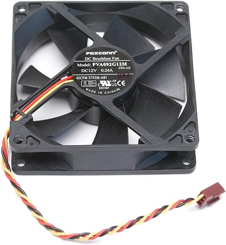 PVA092G12M ELOMILE Fan PVA092G12M BRUSHLESS Cooling Fan DC12V 0.24A 45CFM 3-pin/Wire Connector