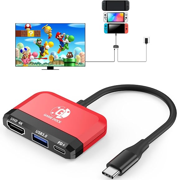 Switch Dock for Nintendo Switch 2/Switch/OLED, 3-in-1 Portable TV Dock with 4K@60Hz HDMI USB 3.0 Port USB C PD 100W Charging,Mini Travel Dock Replacement for Switch Docking Station