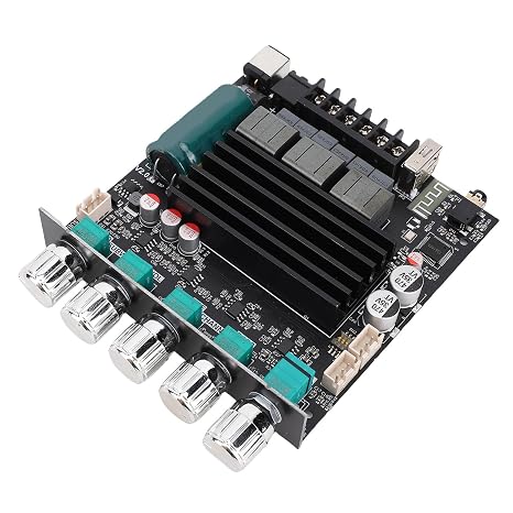 Chrees Bluetooth 5.1 Power Amplifier Board, 2.1 Channel 100W+100W+200W Digital Sound Amplifier Module with Multiple Expansion Ports, for Home Theater and Professional Audio Systems