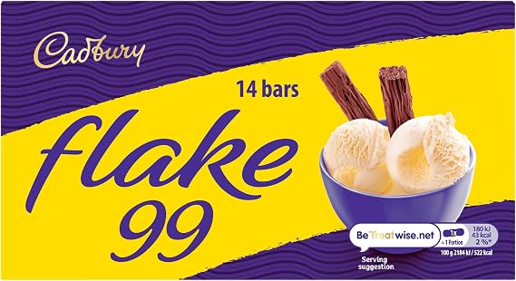 Cadbury Flake 99 Chocolate Bars, 14 x 8.25 g (Pack of 1)