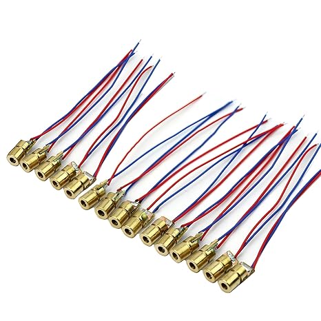 CESFONJER 15pcs 3V Red Dot Laser Head - 5mW 650nm Red Laser Diode