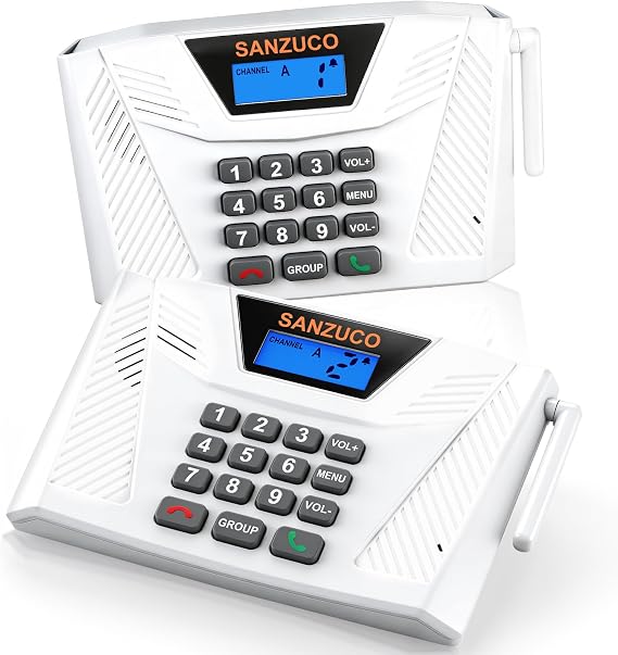 60L Wireless Intercom System Full Duplex Hands-Free Intercoms 2Pack