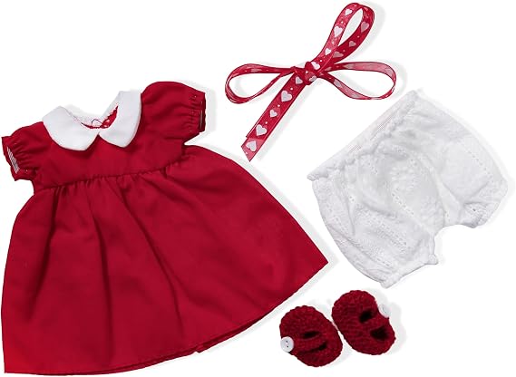 BlissfulPixie Handmade Waldorf Doll Clothes 12 inch Clothing Set with Pretty Box Girl Christmas Birthday Present-Eleanor's Clothes Accessories