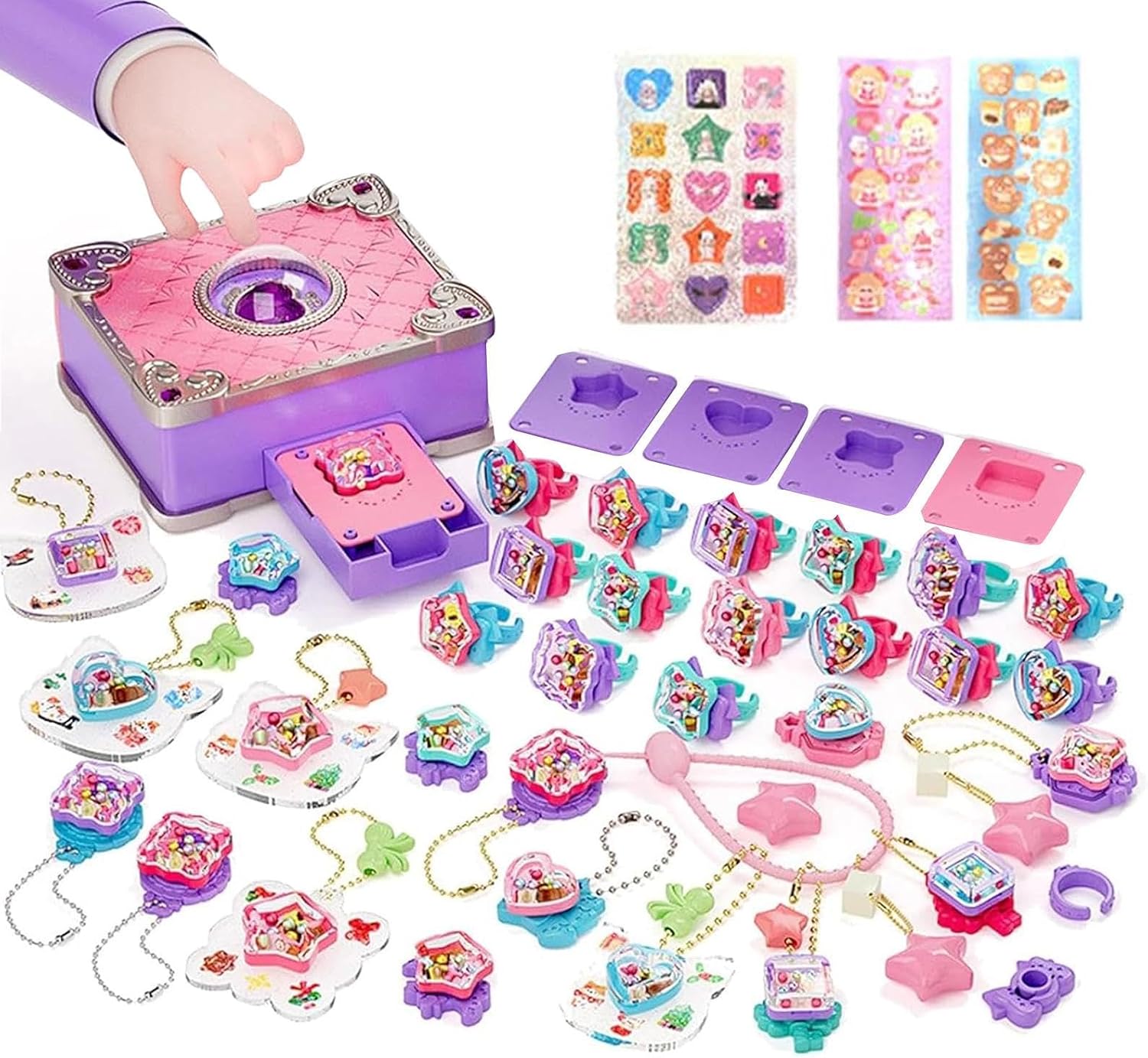 Jewelry Me- Car Kit, Kids Jewelry Making Kits-Vista Print Bracelet Craft Set Pendant, Jewelry Making Kit for Girls, Key Chain Making Kit, Kids Girls Party Favors