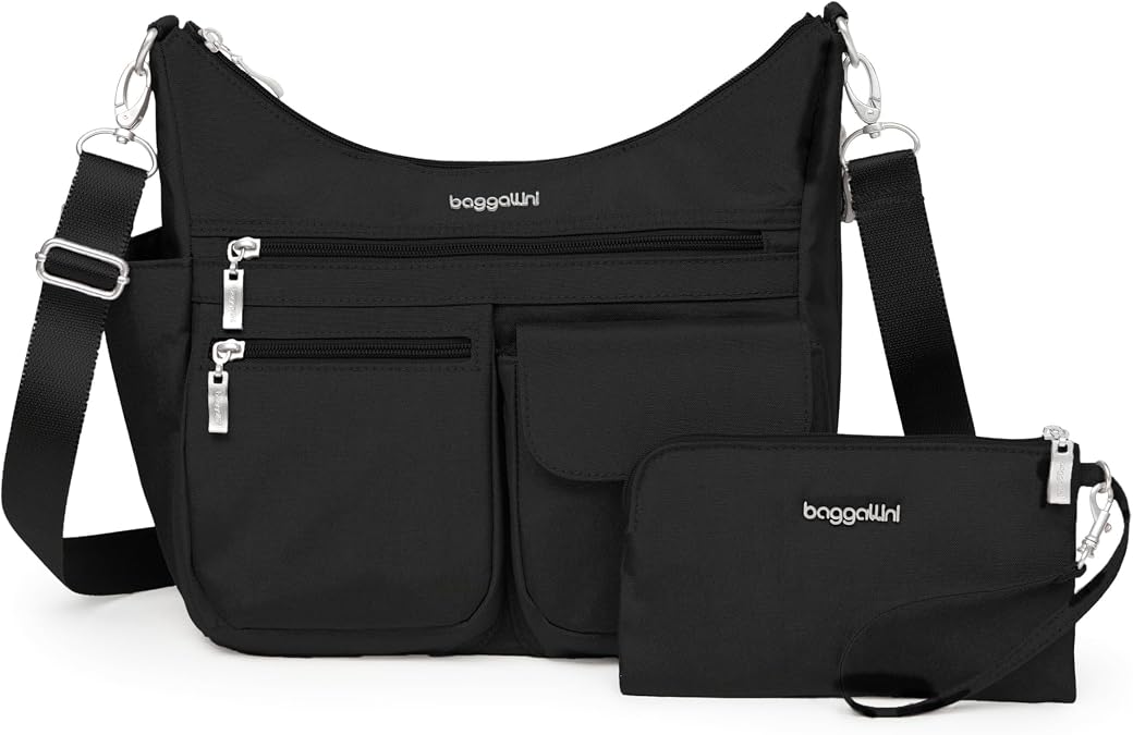 Baggallini Modern Everywhere Crossbody Bag for Women 11x9x4.5 Rfid Hobo Bag