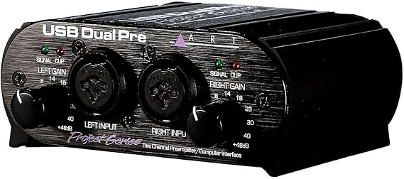 ART USB Dual Pre Two Channel Preamplifier/Computer Interface (USBDUALPREPS),Black