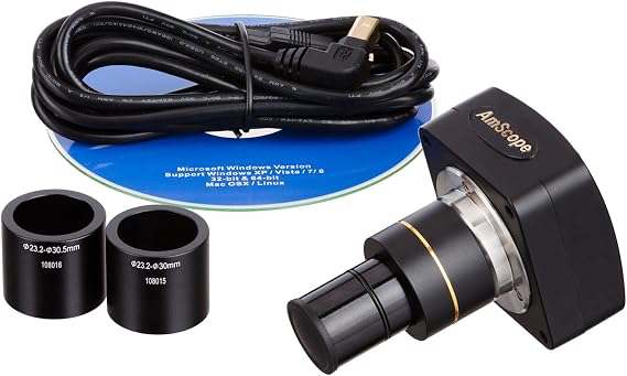 AmScope MU130 1.3MP USB2 Microscope Digital Camera + Editing & Measuring | 1.3MP CMOS Sensor USB 2.0 Connectivity