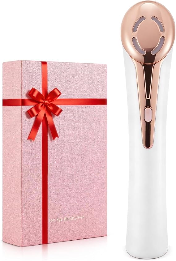 3-in-1 Eye Beauty Device - Red & Blue Light Therapy with Constant Warmth and Vibration Massage, Enhances Eye Cream Absorption, Reduces Dark Circles and Fine Lines - Eye Beauty Device White