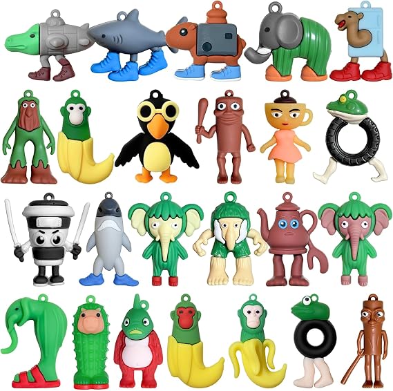 24PCS Italian Brainrot Action Figure,Tralalero Tralala Figures Toys,Brainrot Meme Shark Collectible Animals Figurine Doll Gifts for Fans