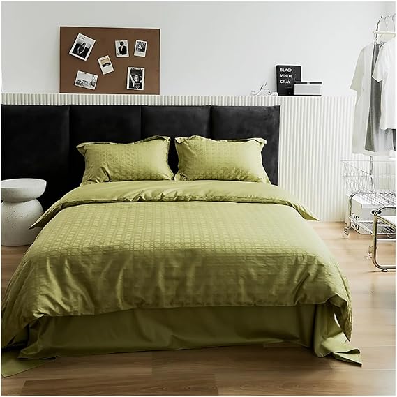 Duvet Cover Set Cotton Satin Queen King Size Bedding Set Pillow Cases,Bedding Set(3,Queen)