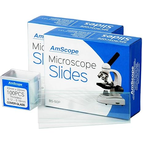 AmScope FBA_MMI19-SET 100 Blank Slides & Cover Glass
