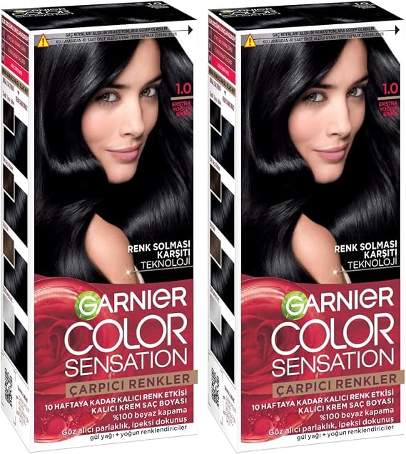 Garnier Çarpıcı Renkler Saç Boyası 1.0 Ekstra Yoğun Siyah (2 paketi)